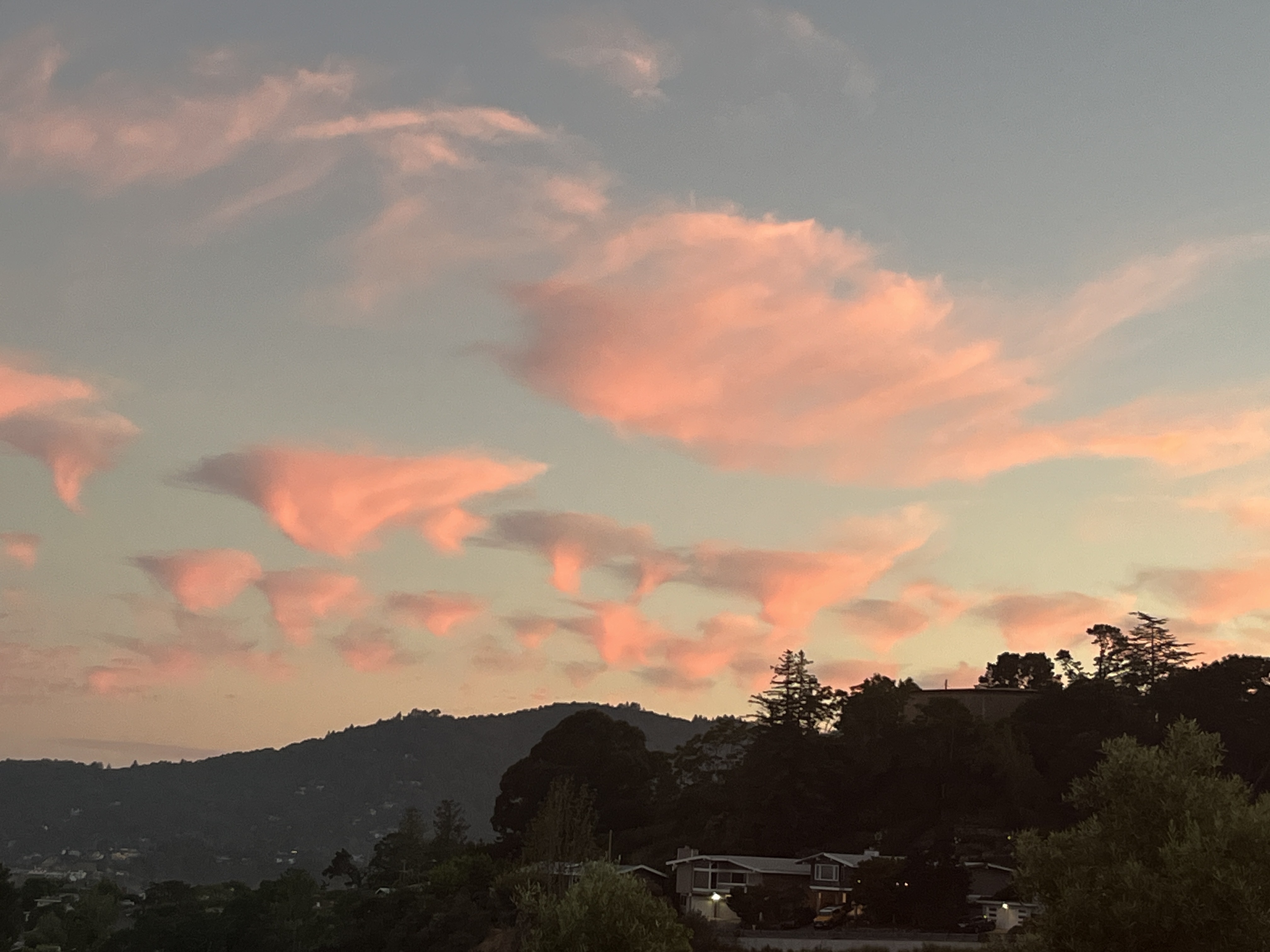 Pink clouds at dusk
